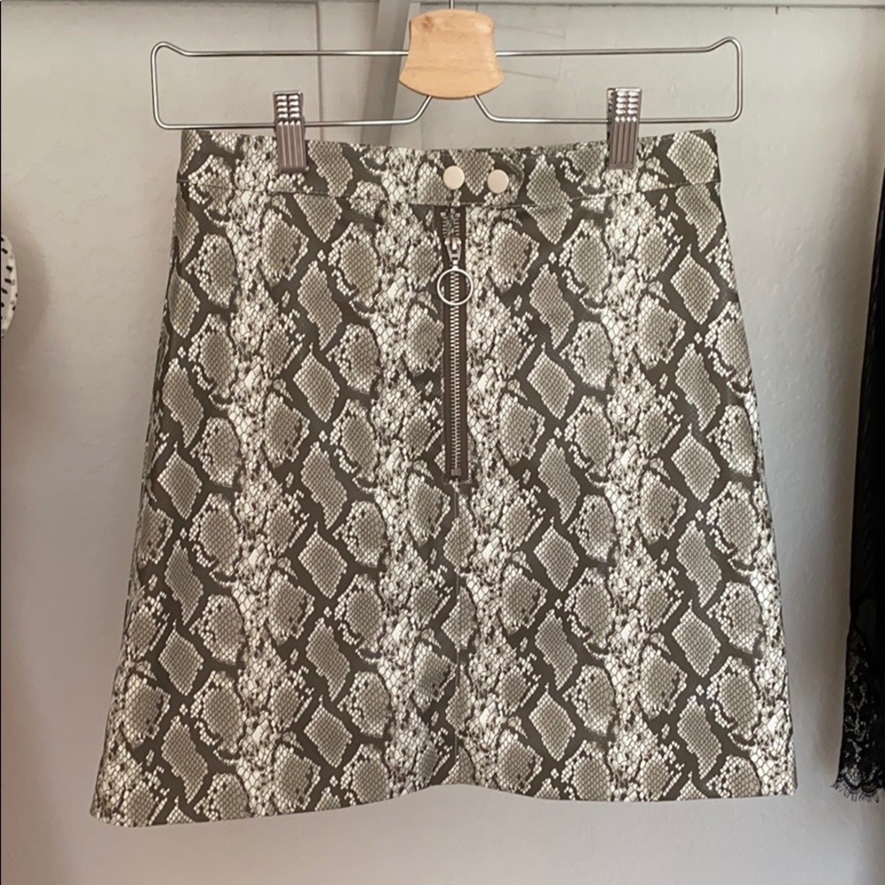 Mini snake print skirt